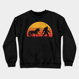 Bigfoot and Unicorn Walking In The Sunset Crewneck Sweatshirt